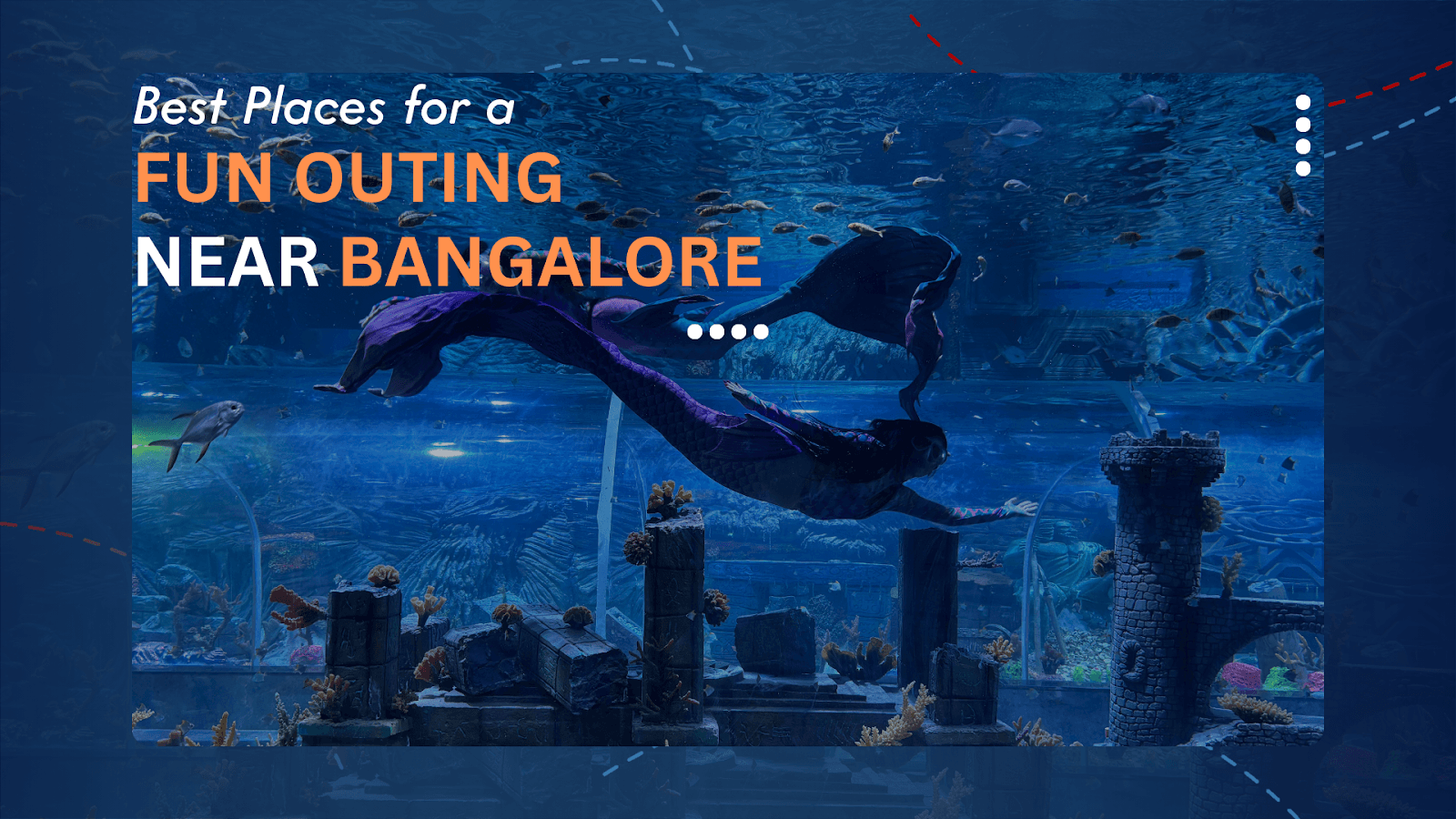 Scenic view inside Aquarium Paradise with marine life
